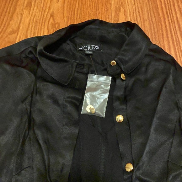 J. Crew Black Satin Dress w/ Belt & Gold Buttons in NWOT! - Picture 4 of 8